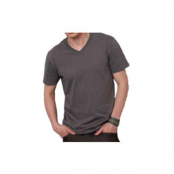 T-shirt col V CHARCOAL gris...